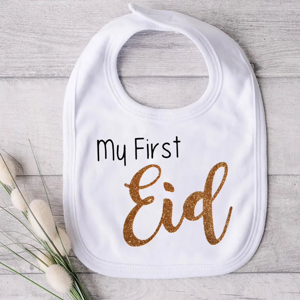 My First Eid Ramadan Print Baby Bibs Boys Girls Cotton Bib