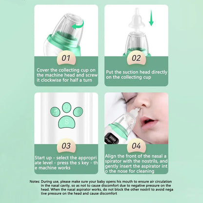 Electric Baby Nasal Absorber Mucus Nose Suction Cleaner Silent Baby Obstruction Rhinitis Cleaner With Music