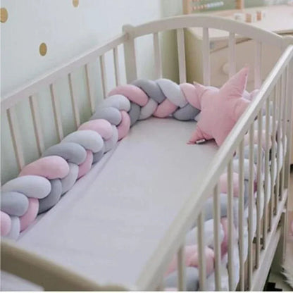 1M/2M/3M/4M Knot Braid Bumper Infant Cradle Cot Protector