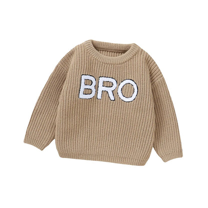 Casual Letter Knitted Baby Boy Sweater