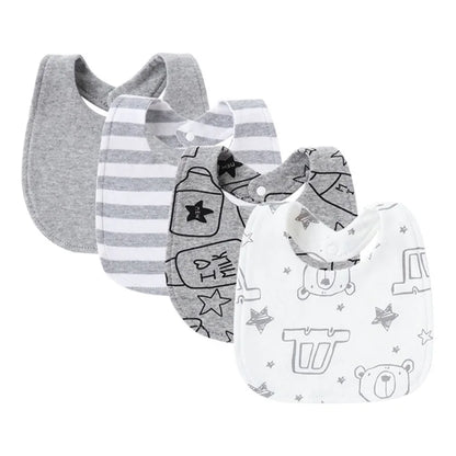 4 Pcs/lot Baby Bibs Double Layer Cotton Saliva Towel