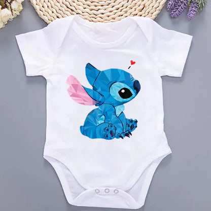 Newborn Baby Infant Cartoon Bodysuits Short Sleeve