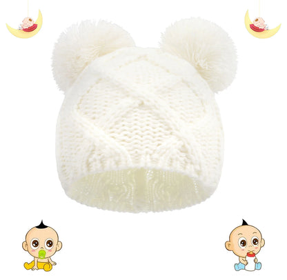 Newborn Winter Hat Crochet Solid Baby Bear Ear