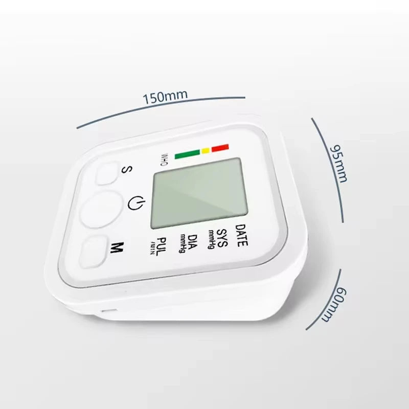 AJC Portable Upper Arm BP Meter Electronic Digital Blood Pressure Monitors Automatic Measurement Shut Off Sphygmomanometer