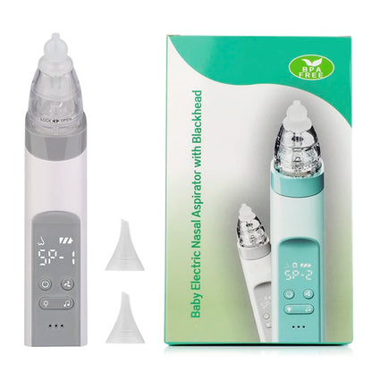 Baby Electric Nasal Aspirator Nose Suction Device with Food Grade Silicone Mouthpiece 3 Suction Modes and Soothing Music