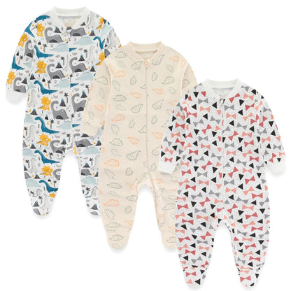 Baby 3Pieces 100%Cotton  Long Sleeve Sleepsuit