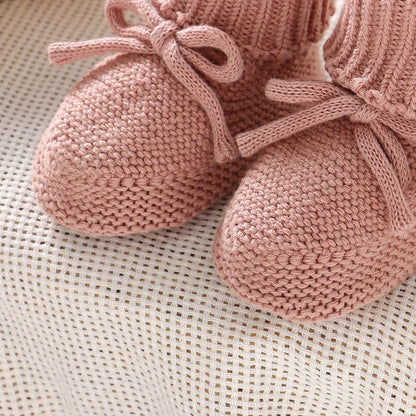 Baby  Solid Color Knitted Boots Soft Bottom