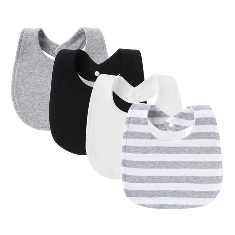 4 Pcs/lot Baby Bibs Double Layer Cotton Saliva Towel