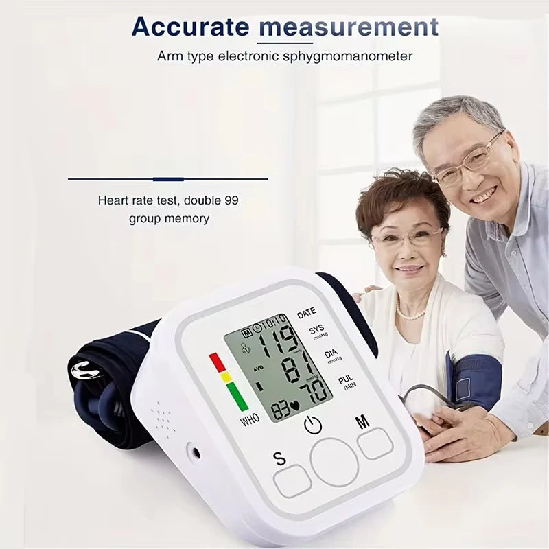 Automatic Digital ARM Blood Pressure Monitor Sphygmomanometer Tonometer Tensiometer Heart Rate Pulse Meter BP Monitor Voice