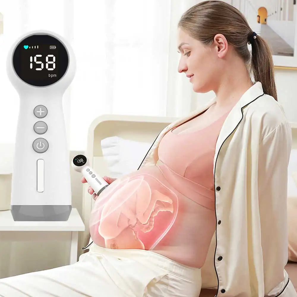 3.0MHz Doppler Fetal Ultrasound Fetal Doppler Baby Sound Angelsound  Monitor Pregnant Baby Heartbeat Data DSP Technology