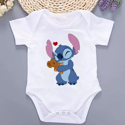 Newborn Baby Infant Cartoon Bodysuits Short Sleeve