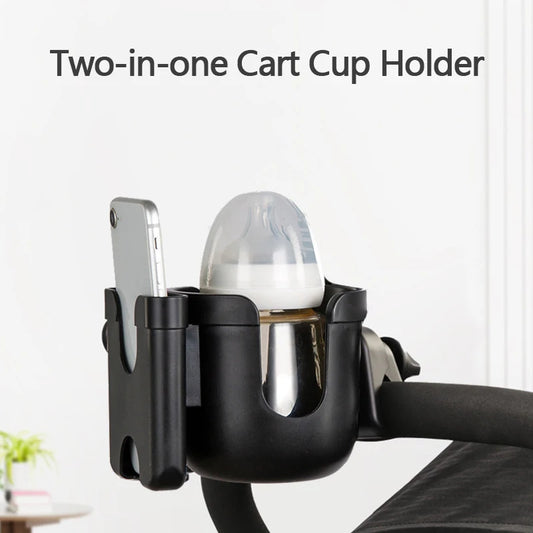 Baby Cart Bottle Cup Holder Mobile Phone Two-in-one Storage Rack 360° Rotation Adjustment Kettle Storage Rack