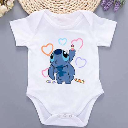 Newborn Baby Infant Cartoon Bodysuits Short Sleeve