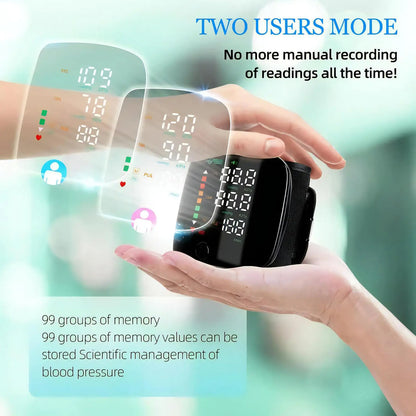 New Touch Screen LED Rechargeable Wrist Blood Pressure Monitor Russian / Arabic / Spanish Voice Broadcast Tonometer BP Monitor