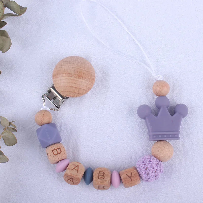 Baby Pacifier Clips Personalized Name Teethers Toys Dummy Nipples Holder Clip Chain