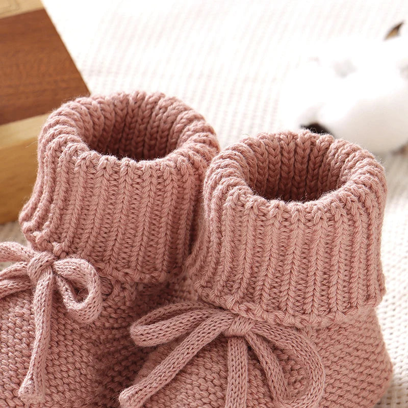 Baby  Solid Color Knitted Boots Soft Bottom