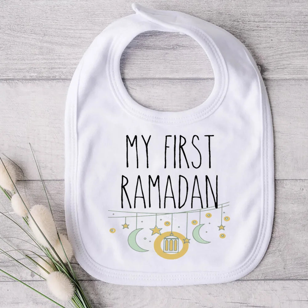 My First Eid Ramadan Print Baby Bibs Boys Girls Cotton Bib