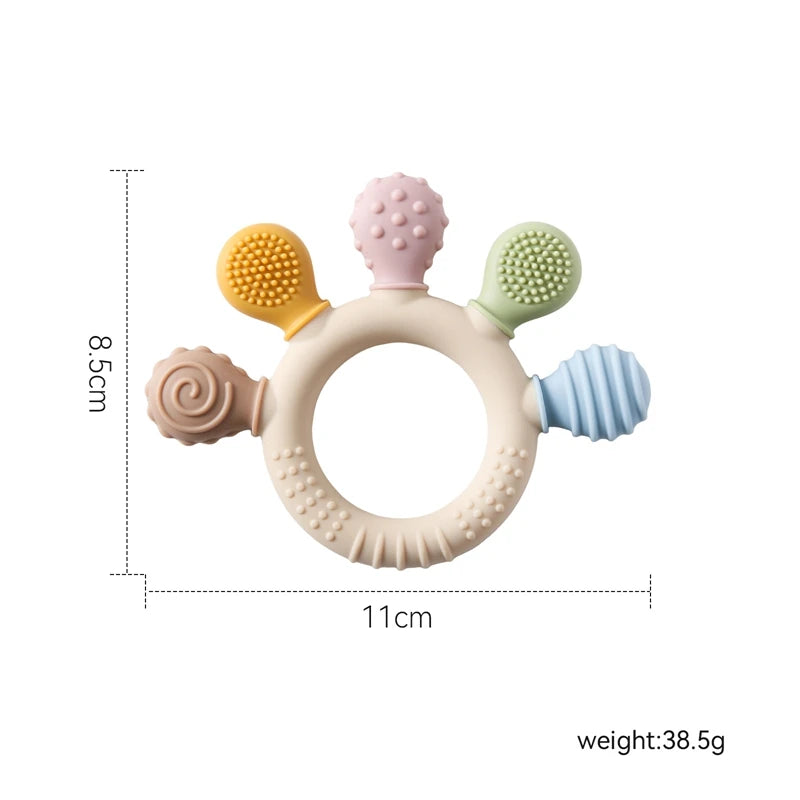 1pc Silicone Baby 0-12 Months Ring Silicone Baby Teether