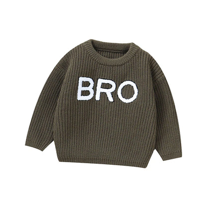 Casual Letter Knitted Baby Boy Sweater