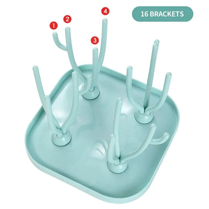 Multi Functional Removable Baby Bottle Dry Rack Pacifiers Teat Cup Cleaning Drainer Drying Drip Water Tray