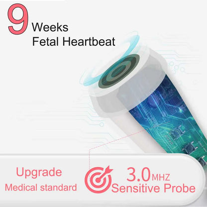 3.0MHz Doppler Fetal Ultrasound Fetal Doppler Baby Sound Angelsound  Monitor Pregnant Baby Heartbeat Data DSP Technology