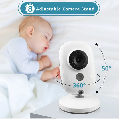 3.2 Inch Wireless Video Baby Monitor With Lullabies Auto Night Vision Two Way Intercom Temperature Monitoring Babysitter