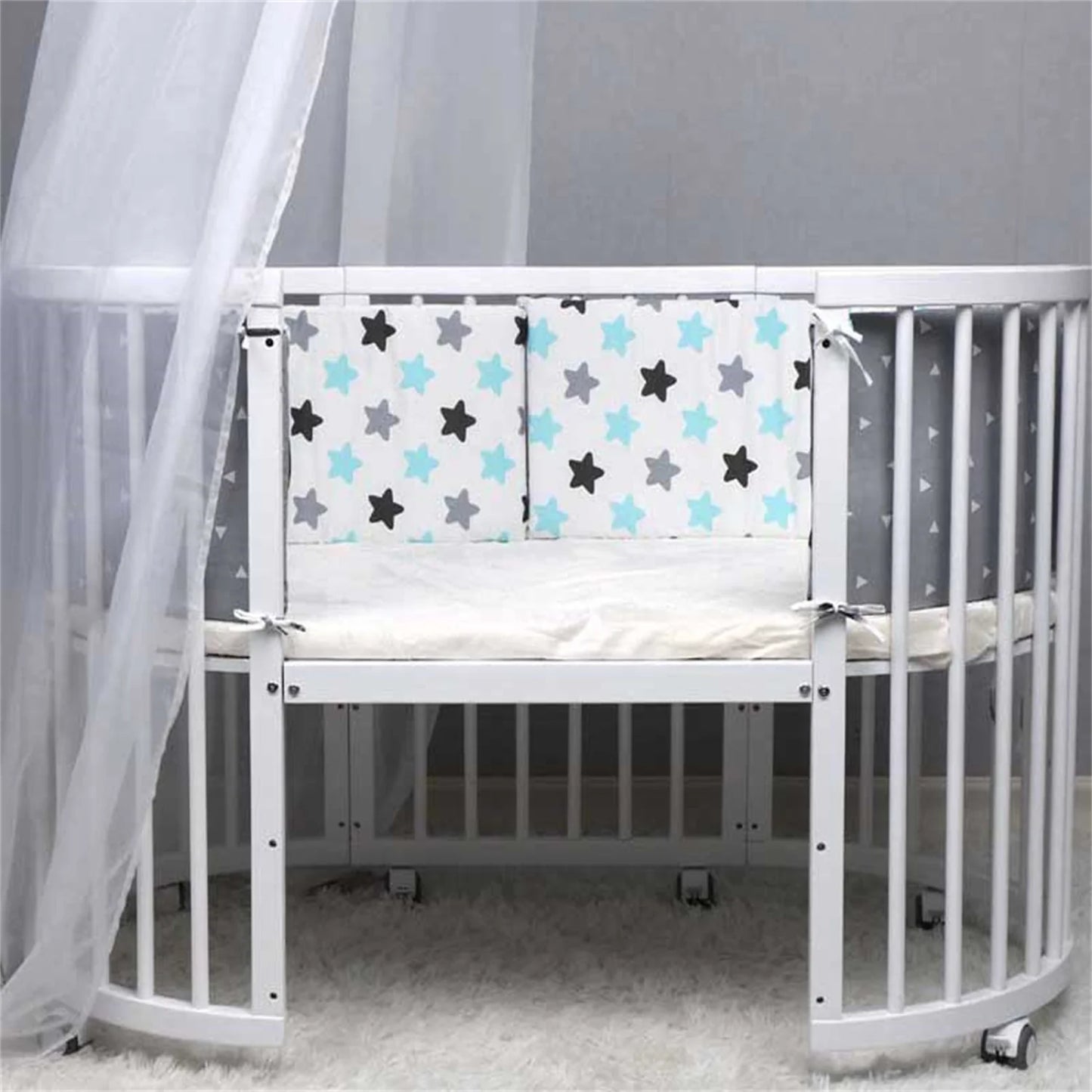 130*30 cm Baby Crib Set Bumpers for Newborns Cotton Printed Cot Protector