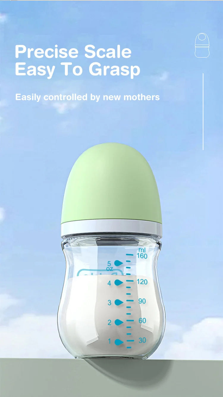 Anti-Choke Baby Bottle Newborn Glass Bottles 90/160ML Anti-flatulence Milk Feeding Bottles Infant BPA Free 0-3 Month