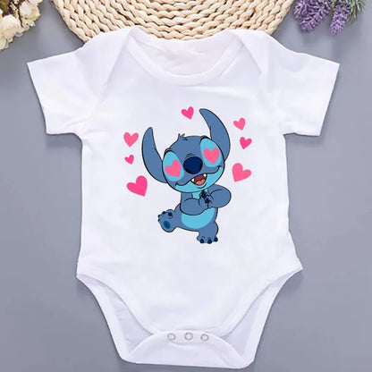 Newborn Baby Infant Cartoon Bodysuits Short Sleeve