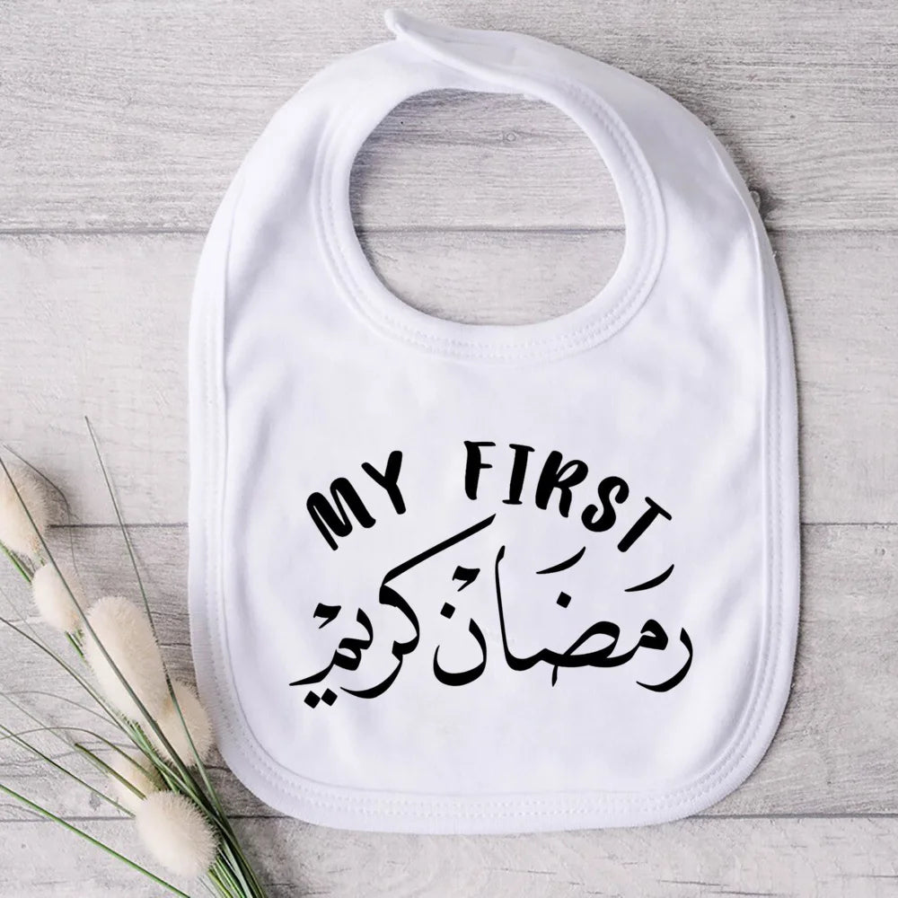 My First Eid Ramadan Print Baby Bibs Boys Girls Cotton Bib