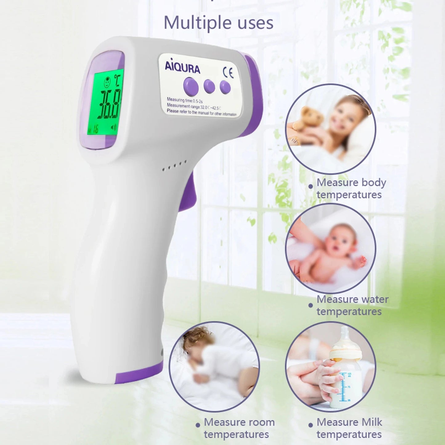 Medical Digital Thermometer Non Contact Infrared Body Temperature Device Fever Measure Tool for Baby