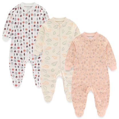 Baby 3Pieces 100%Cotton  Long Sleeve Sleepsuit