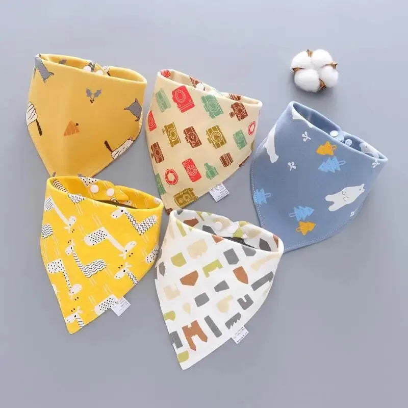 5Pcs  Pack Organic Baby Bandana Drool Bibs