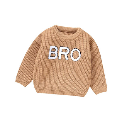 Casual Letter Knitted Baby Boy Sweater