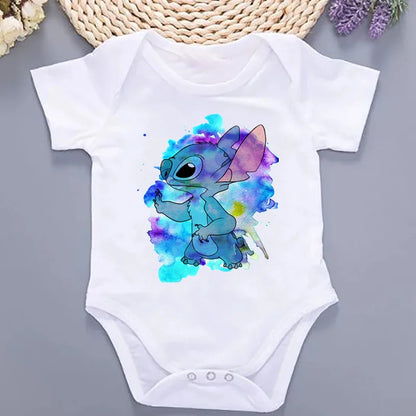 Newborn Baby Infant Cartoon Bodysuits Short Sleeve