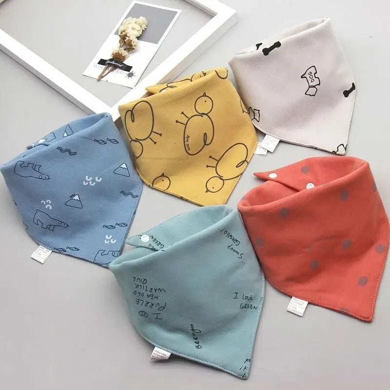 5Pcs  Pack Organic Baby Bandana Drool Bibs