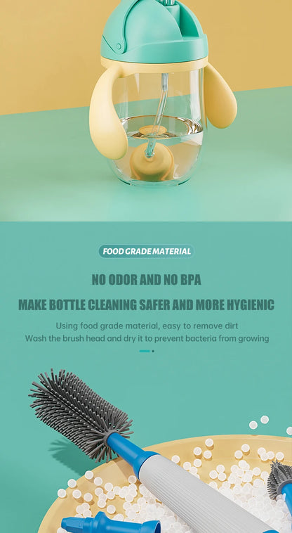 Electric Baby Bottle Brush 1500mah Multipurpose Silicone Cordless Milk Bottle Nipple Clean Brushes with Extensions