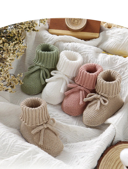 Baby  Solid Color Knitted Boots Soft Bottom