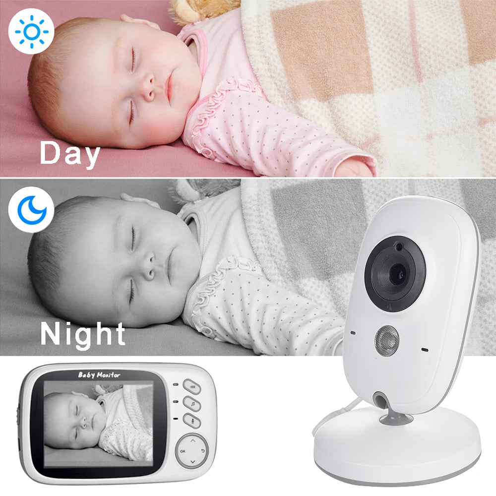 VB603 V2 Video Baby Monitor 2.4G Wireless With 3.2 Inches LCD 2 Way Audio Talk Night Vision Surveillance Security Cam Babysitter