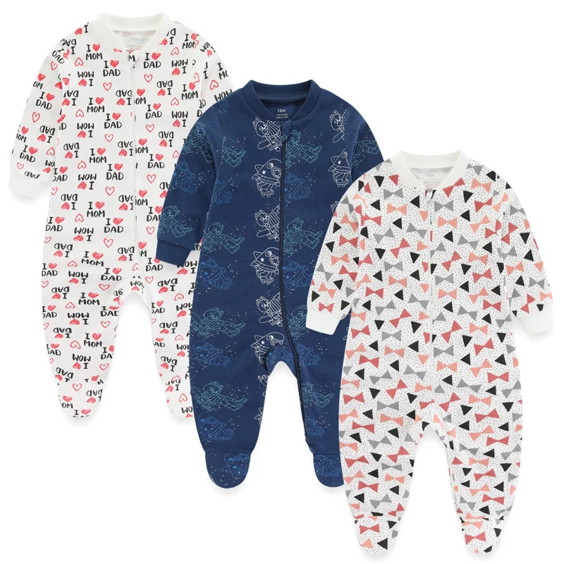 Baby 3Pieces 100%Cotton  Long Sleeve Sleepsuit