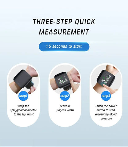 New Touch Screen LED Rechargeable Wrist Blood Pressure Monitor Russian / Arabic / Spanish Voice Broadcast Tonometer BP Monitor