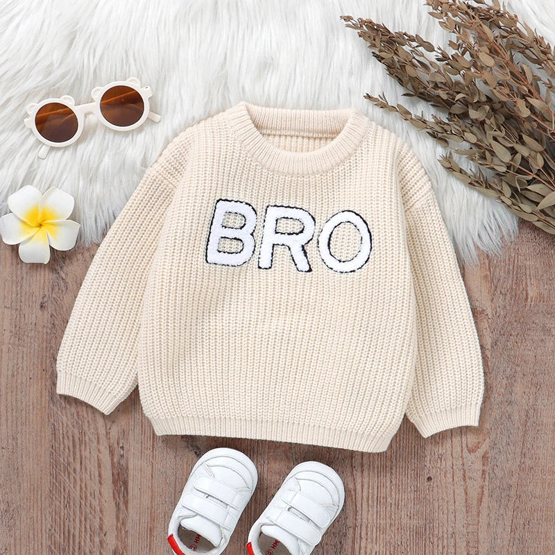 Casual Letter Knitted Baby Boy Sweater