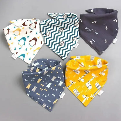 5Pcs  Pack Organic Baby Bandana Drool Bibs