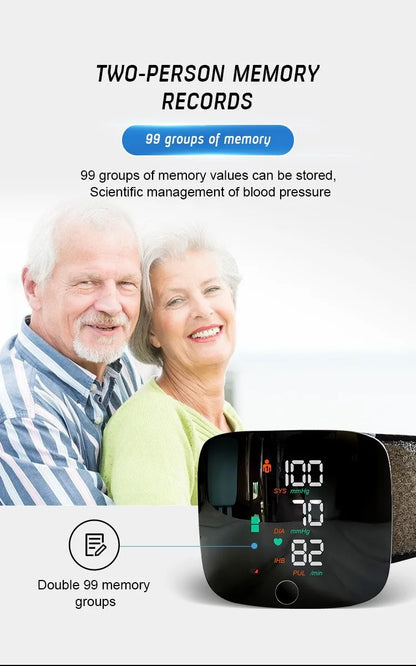 New Touch Screen LED Rechargeable Wrist Blood Pressure Monitor Russian / Arabic / Spanish Voice Broadcast Tonometer BP Monitor