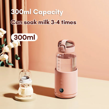 Portable Electric Baby Bottle Warmer USB Charge 300ML Outdoor Dissolve Formula Milk Instant Travel Portable Water Warmer Heater