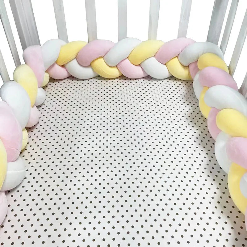 1M/2M/3M/4M Knot Braid Bumper Infant Cradle Cot Protector