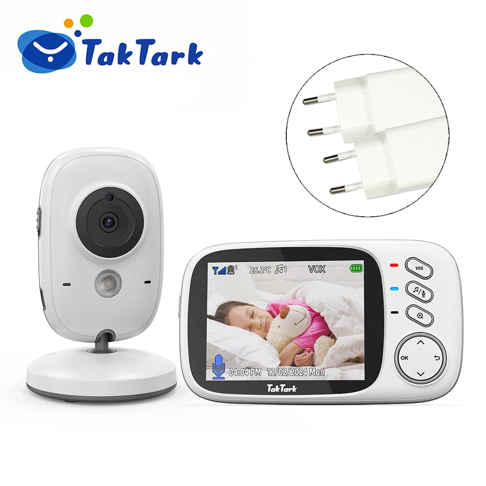 3.2 Inch Wireless Video Baby Monitor With Lullabies Auto Night Vision Two Way Intercom Temperature Monitoring Babysitter