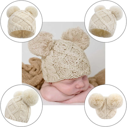 Newborn Winter Hat Crochet Solid Baby Bear Ear