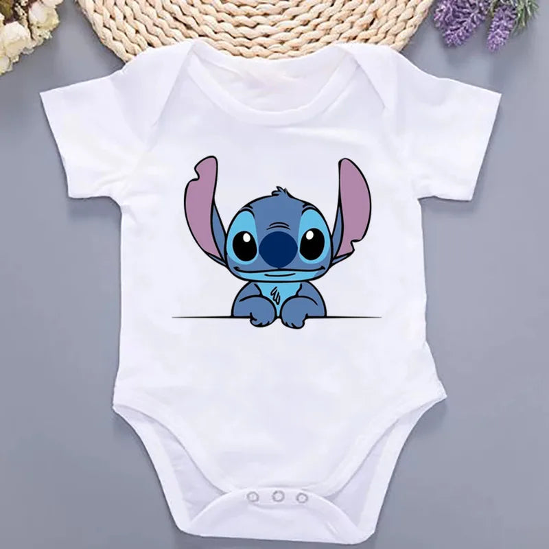 Newborn Baby Infant Cartoon Bodysuits Short Sleeve