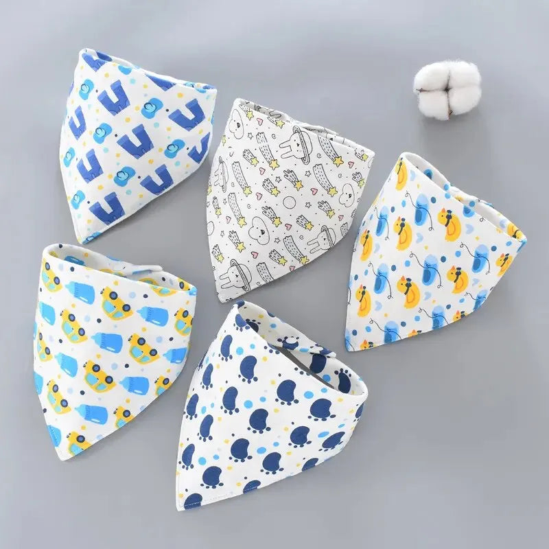 5Pcs  Pack Organic Baby Bandana Drool Bibs